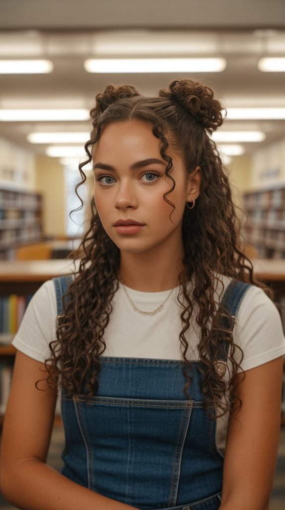 4. Half-Up Half-Down with a Twist