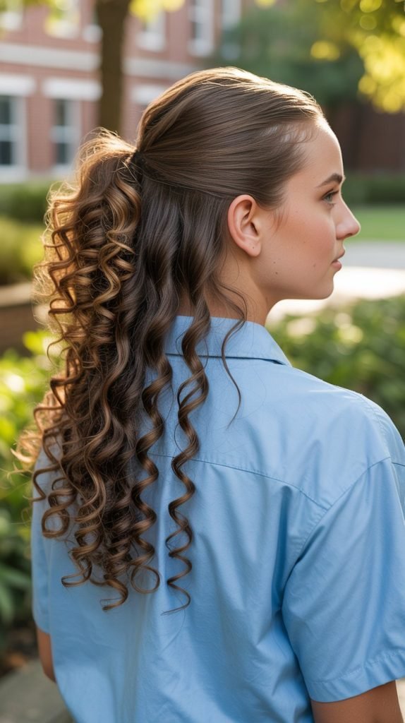  Slickback with Cascading Ringlets