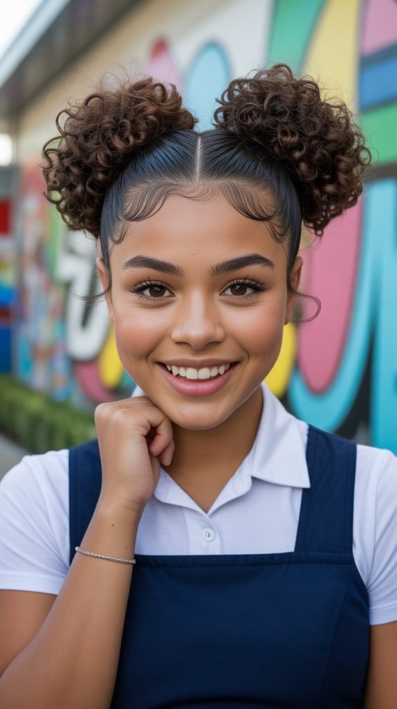 Slickback with Space Buns