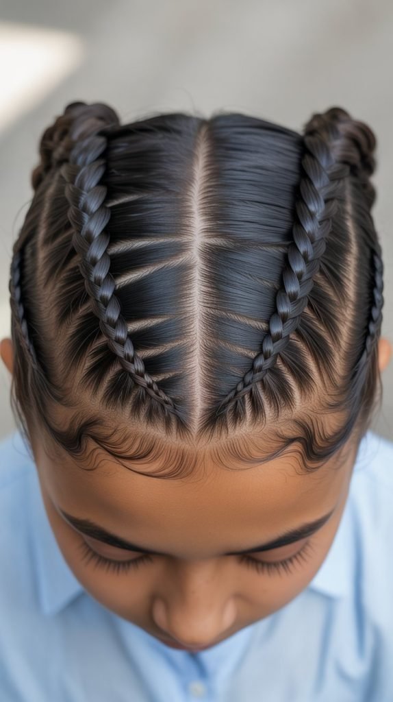 Zigzag Part with Double Braids