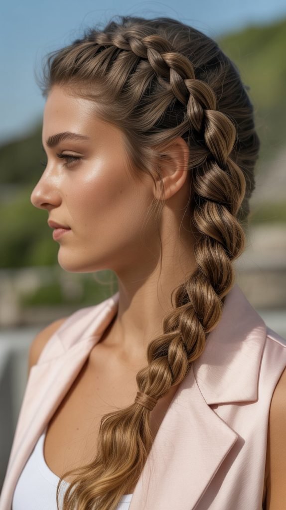 7. Twisted Rope Braid Half-Up