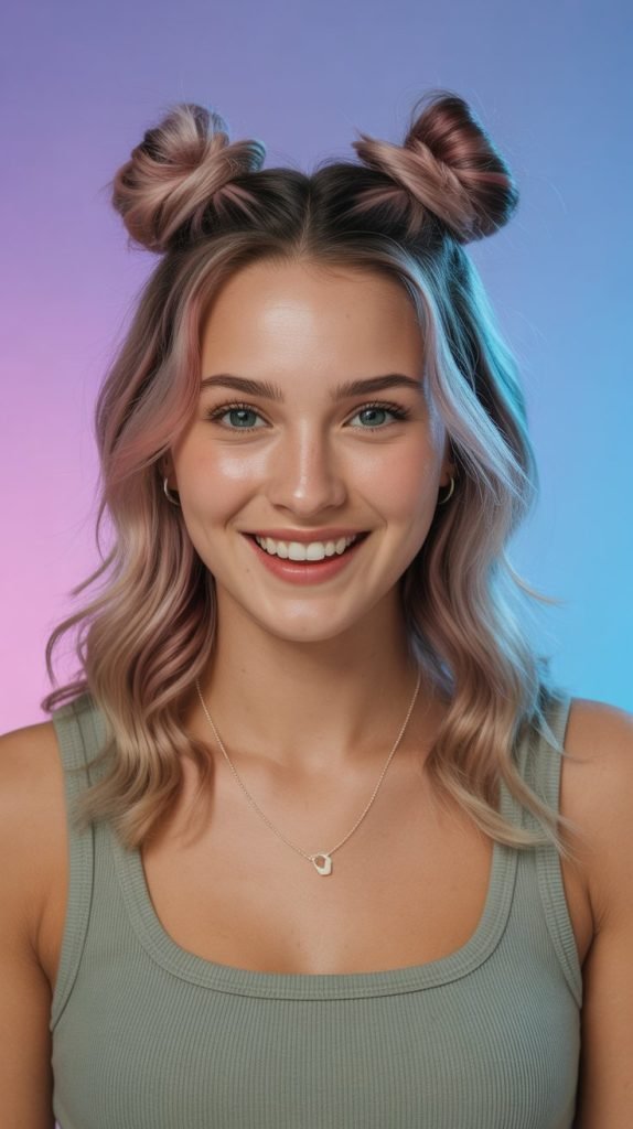 6. Half-Up Space Buns