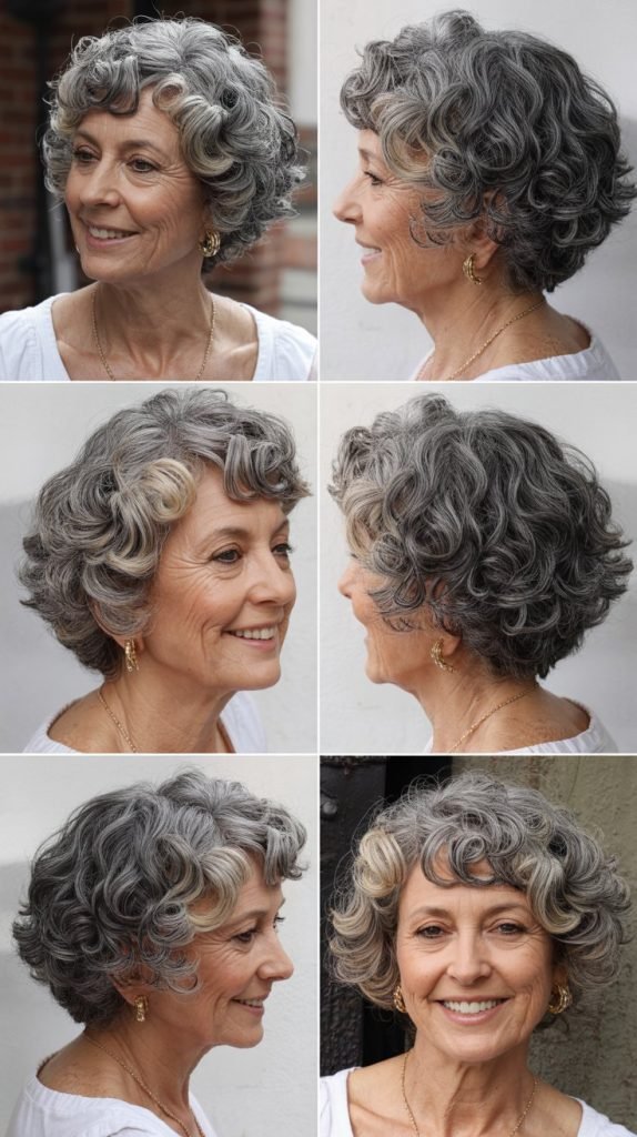 7. Curly Bob for Natural Gray Texture