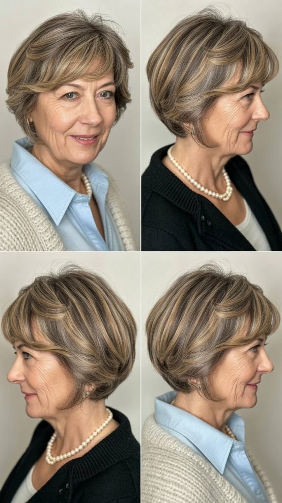 28. Layered Bob with Balayage