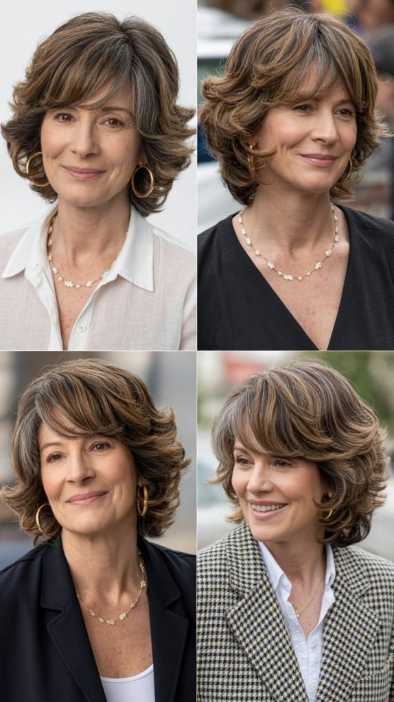 10. Layered Shag with Curtain Bangs