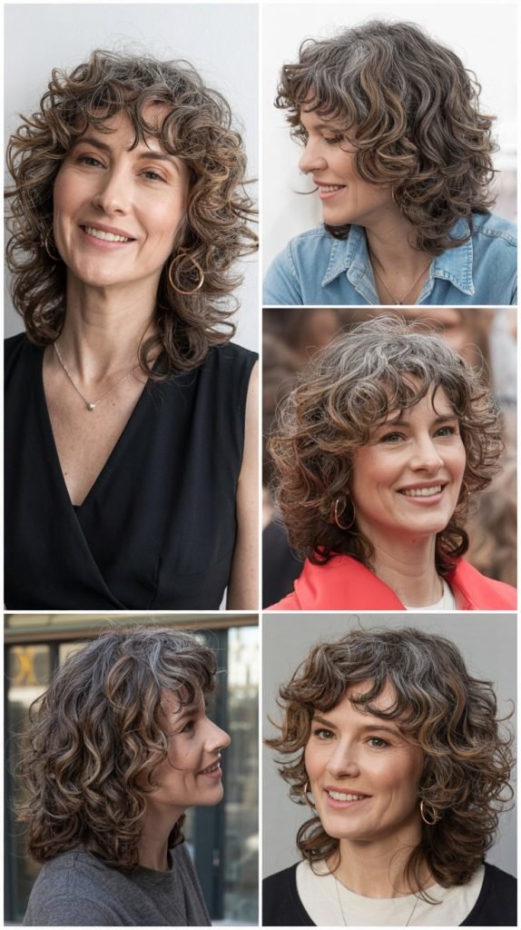 12. Long Curly Layers with Face-Framing Pieces