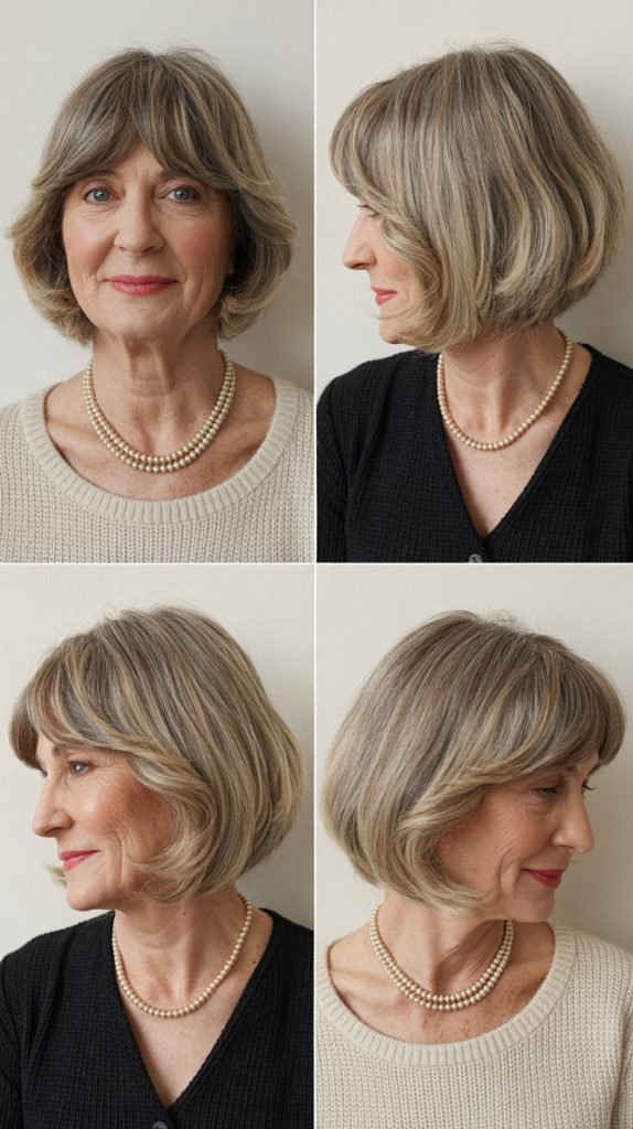 21. Rounded Bob with Full Bangs