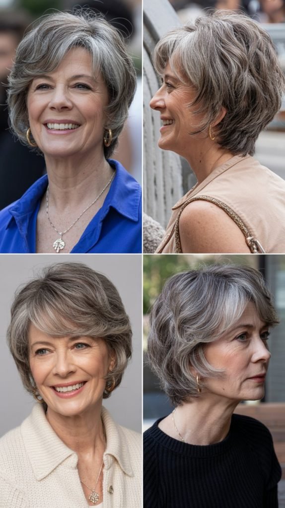 8. Side-Swept Bangs with Short Layers