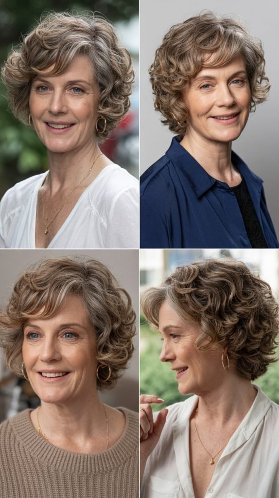 7. Soft Curly Layers with Side Part