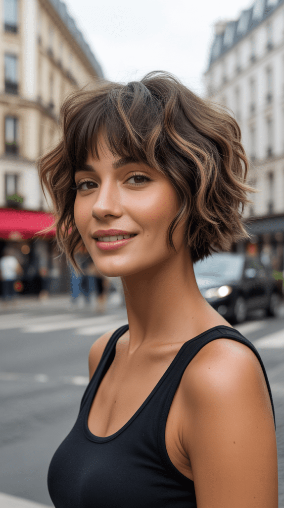Choppy French Bob with Uneven Fringe