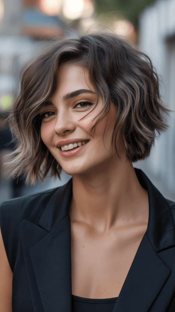 French Bob with Side-Swept Bangs