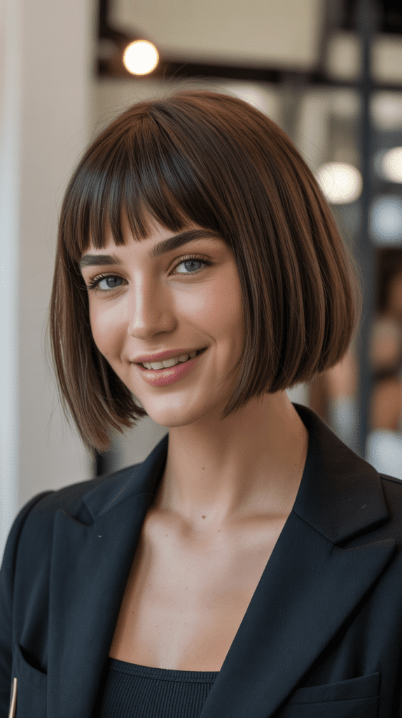 Sleek French Bob with Choppy Micro Fringe