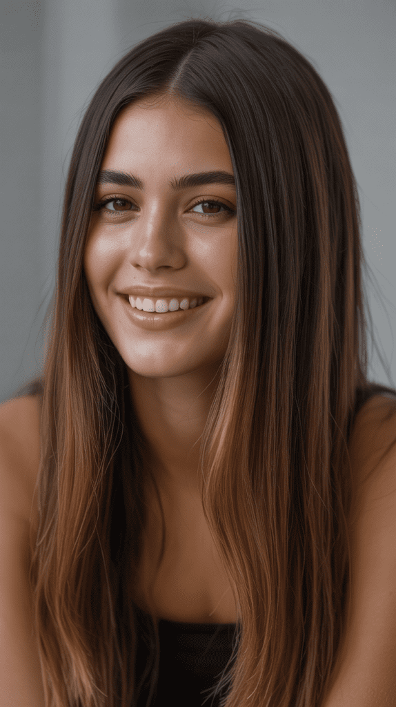 Chocolate Caramel on Straight Hair