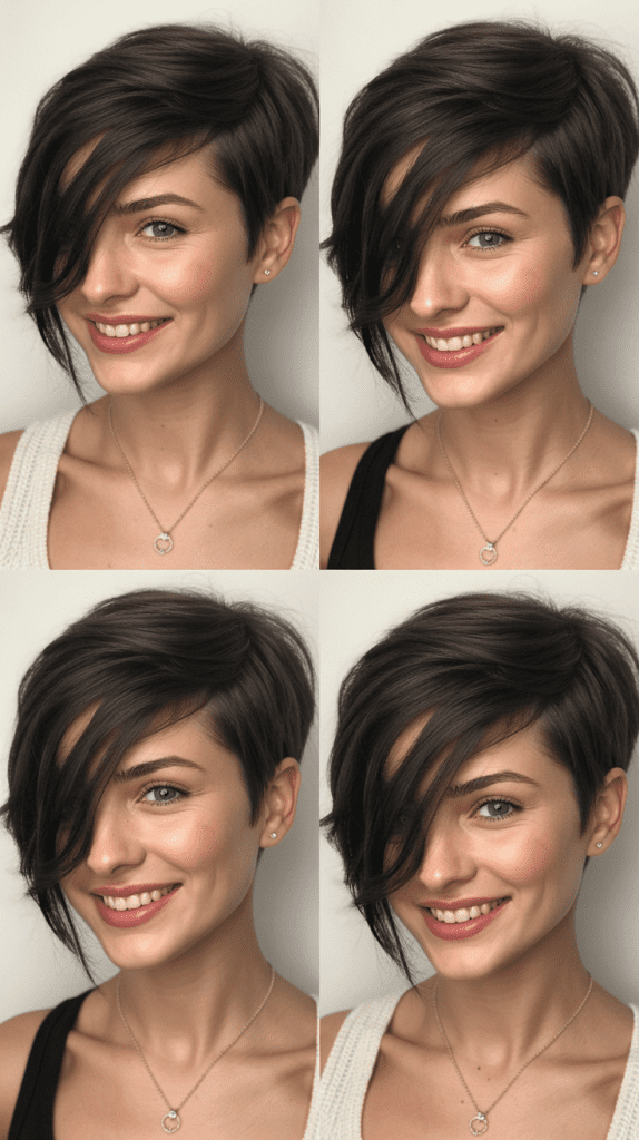 Asymmetrical Pixie With Long Side Bangs