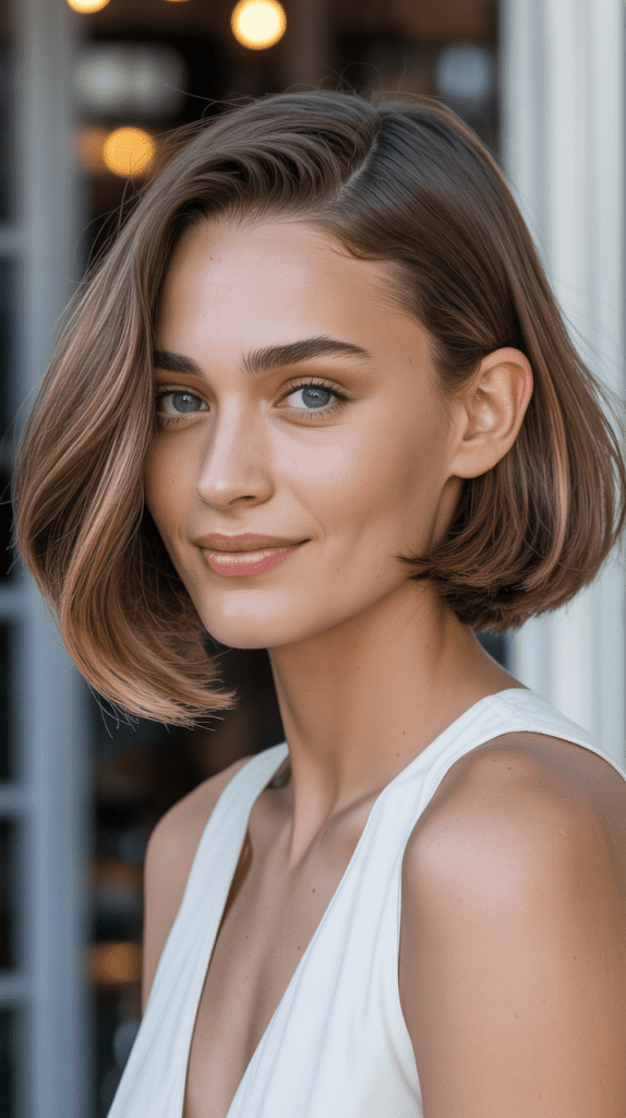 Sleek French Bob with Ear Tuck Volume