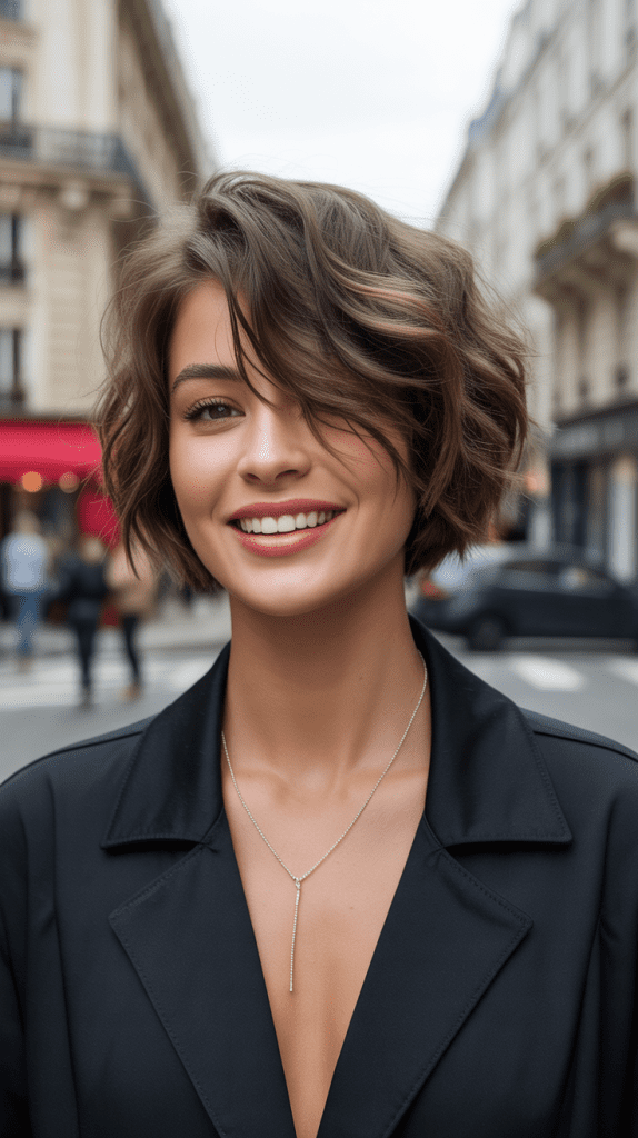  Asymmetrical French Bob with Edgy Fringe