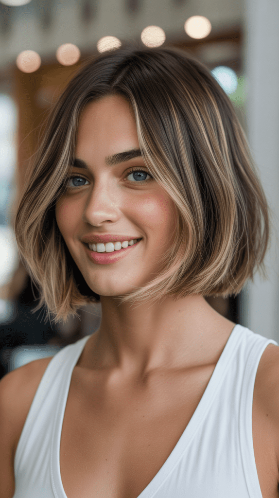Sleek French Bob with Subtle Balayage