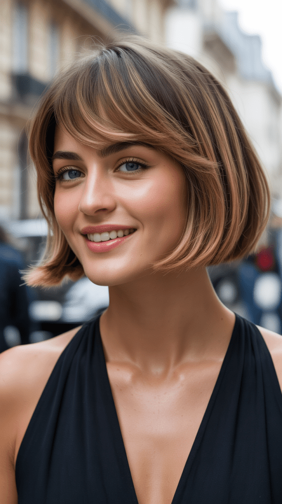 Graduated French Bob with Arched Fringe