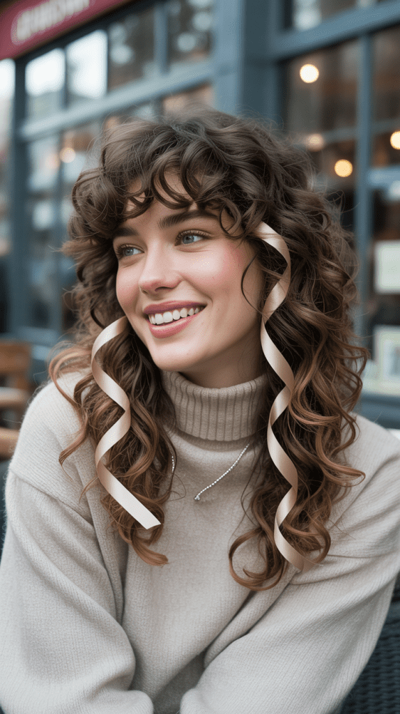  Mocha Brown with Cream Ribbons