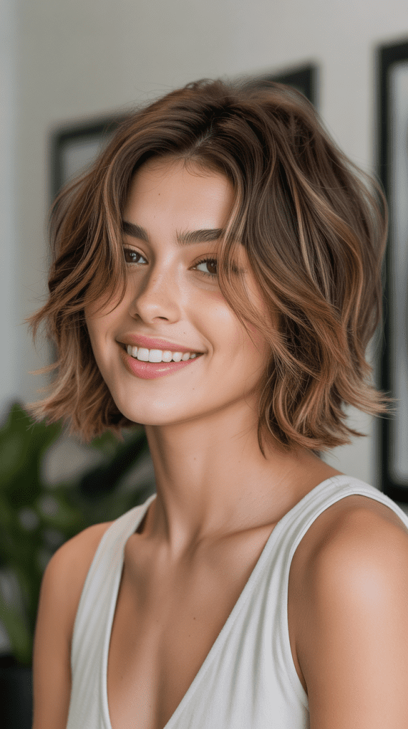 Messy Bob with Face-Framing Layers