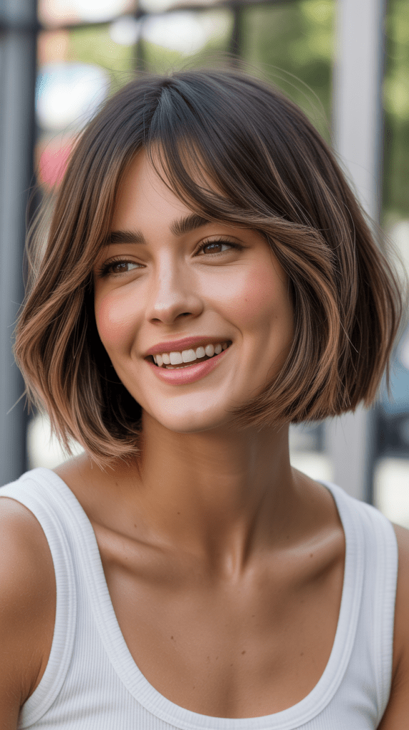 French Bob with Curtain Bangs