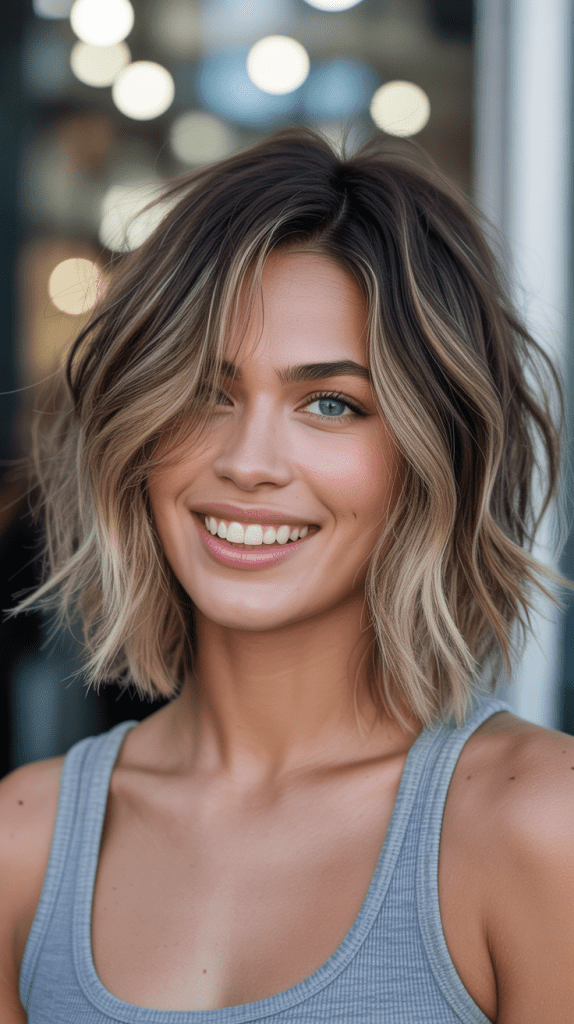 Messy Bob with Root Shadow