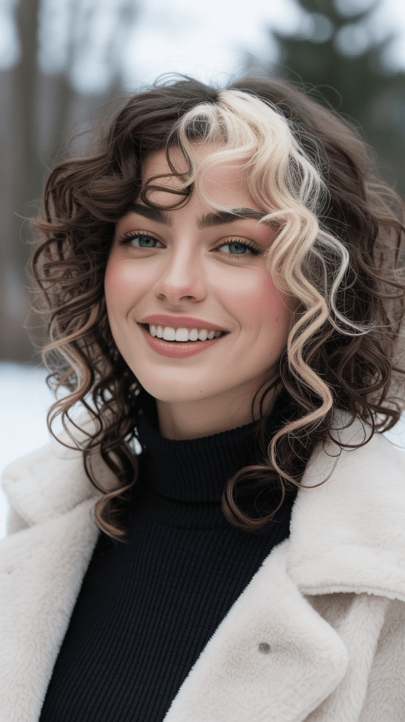 Platinum Blonde Highlights on Dark Brown