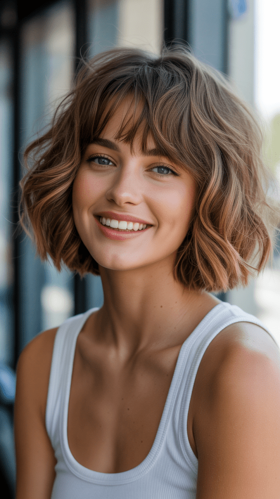 Messy Bob with Curtain Bangs