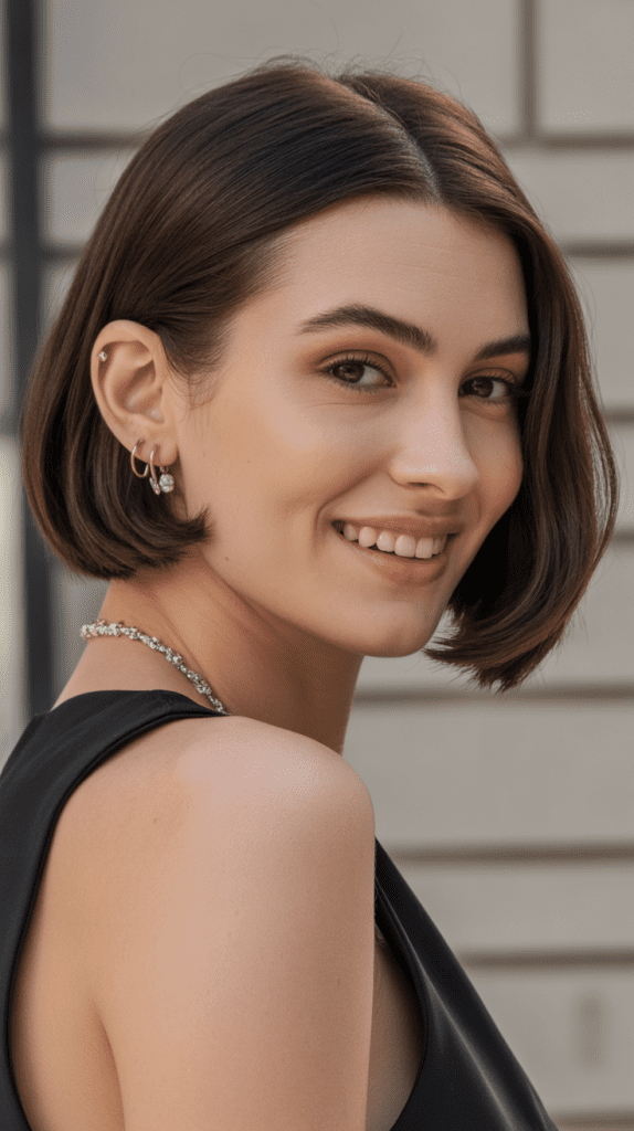 Sleek French Bob with Tucked Styling