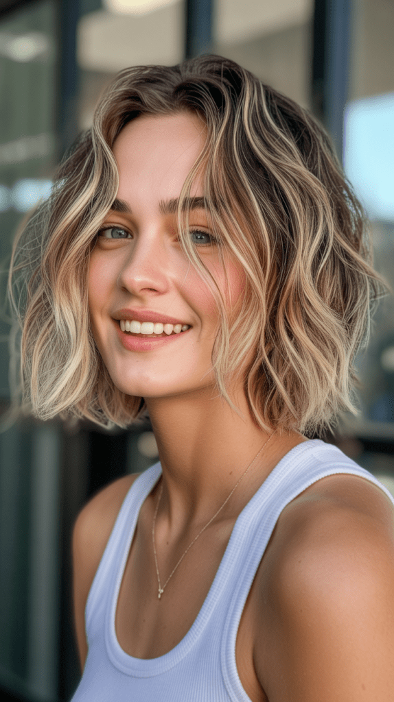 Messy Bob with Babylights