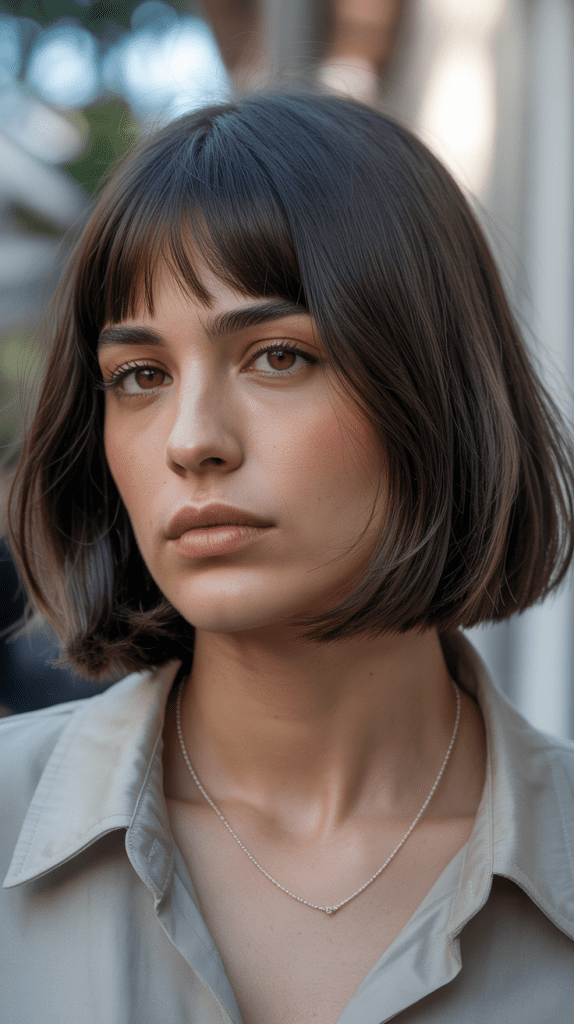 Long Bob with Micro Curtain Bangs