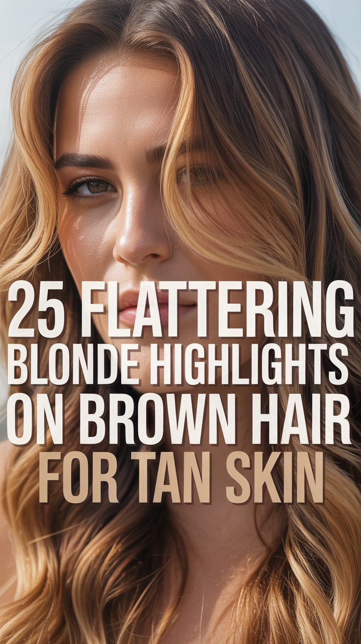 Flattering Blonde Highlights on Brown Hair for Tan Skin