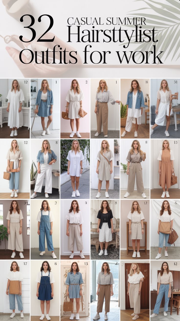 32 Casual Summer Hairstylist Outfits for Work