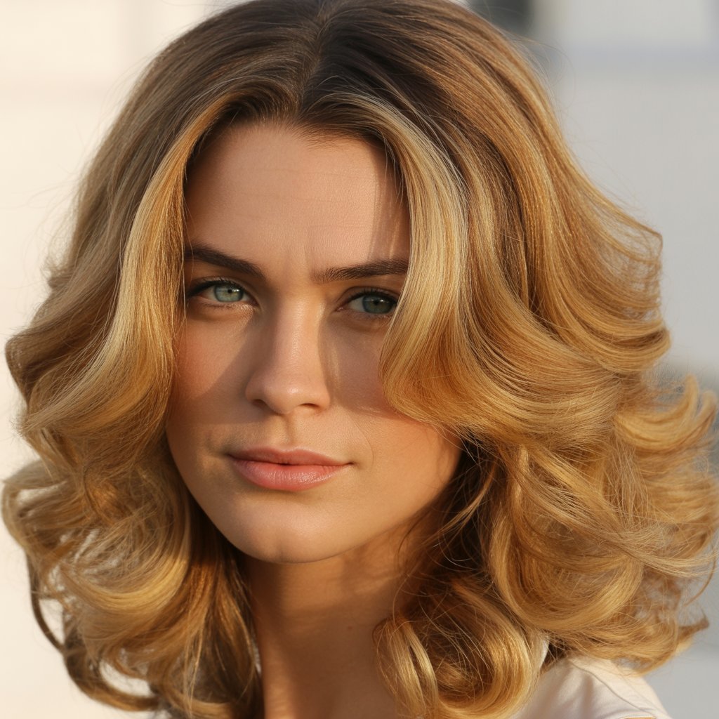 14. Wheat Blonde Balayage with Brunette Roots