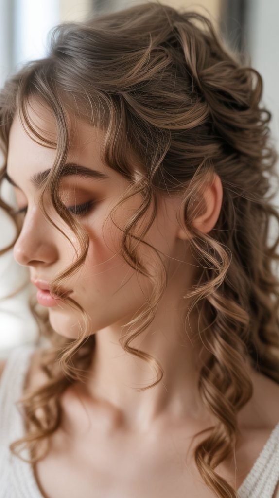 Half Up with Tendrils and Baby Hairs Styled