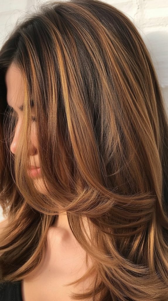 Bronde: Caramel and Brown Blend for Layered Hair