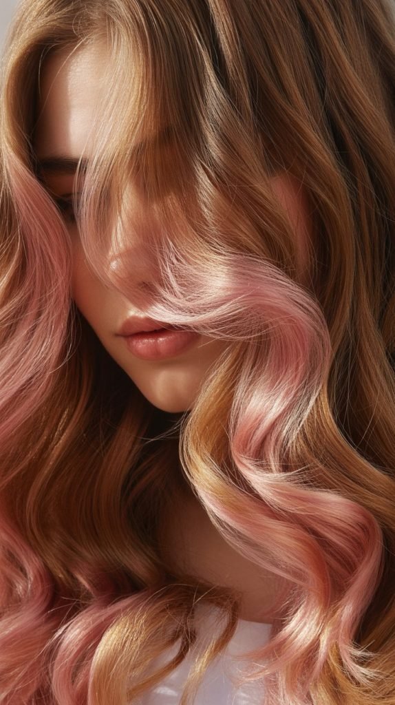 23. Rose Gold Blonde Highlights