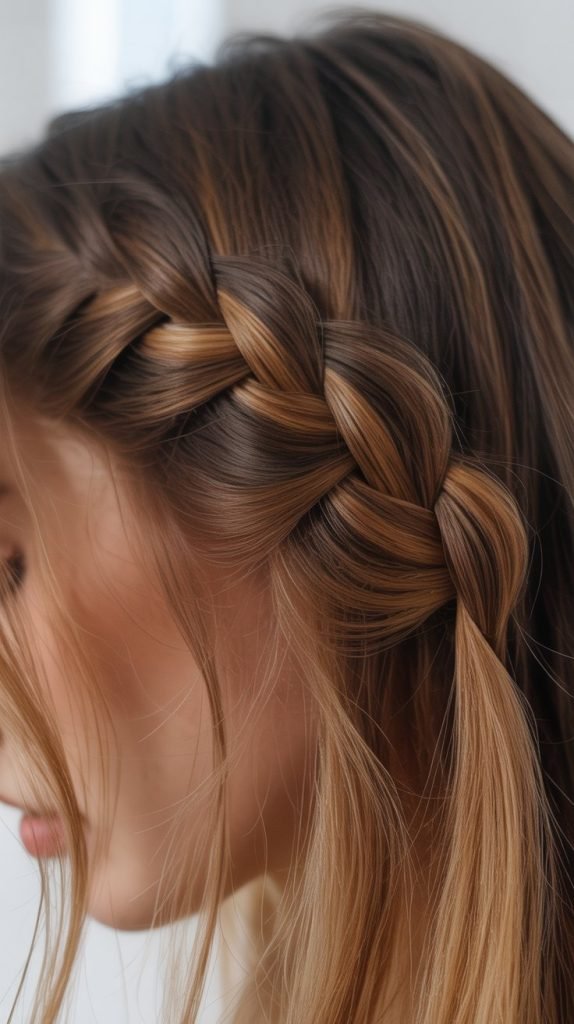 21. Toasted Blonde with Lace Braids