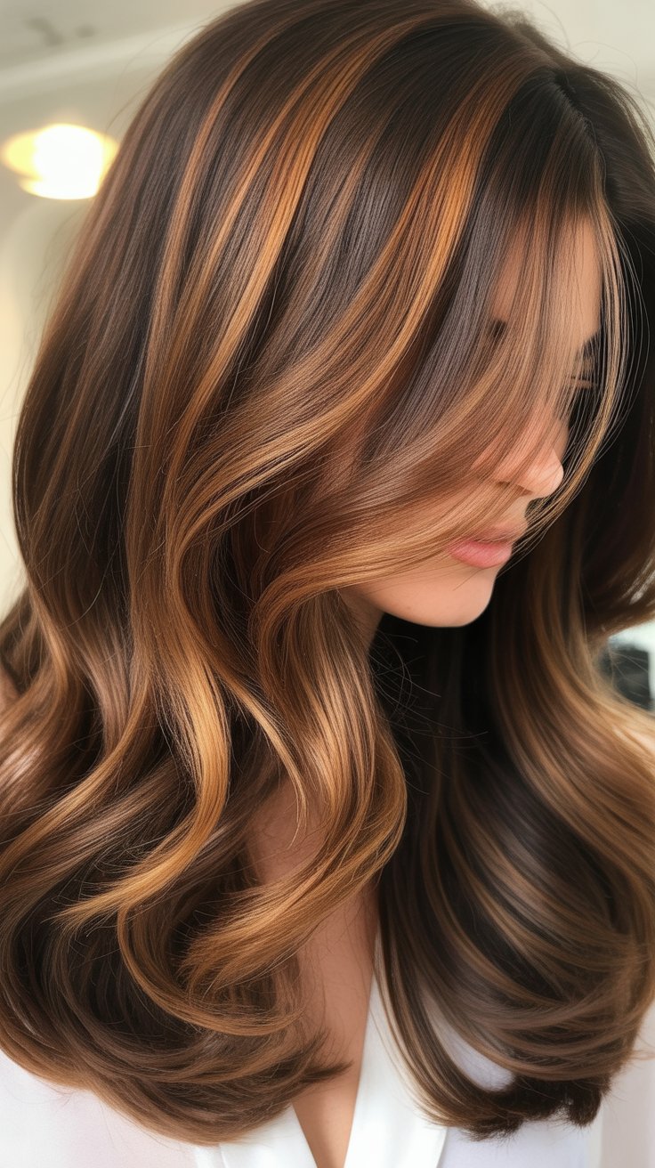 33+ Caramel Highlights on Layered Brown Hair