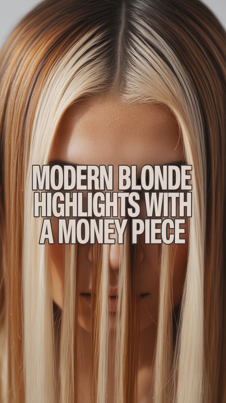 33 Modern Blonde Highlights with a Money Piece