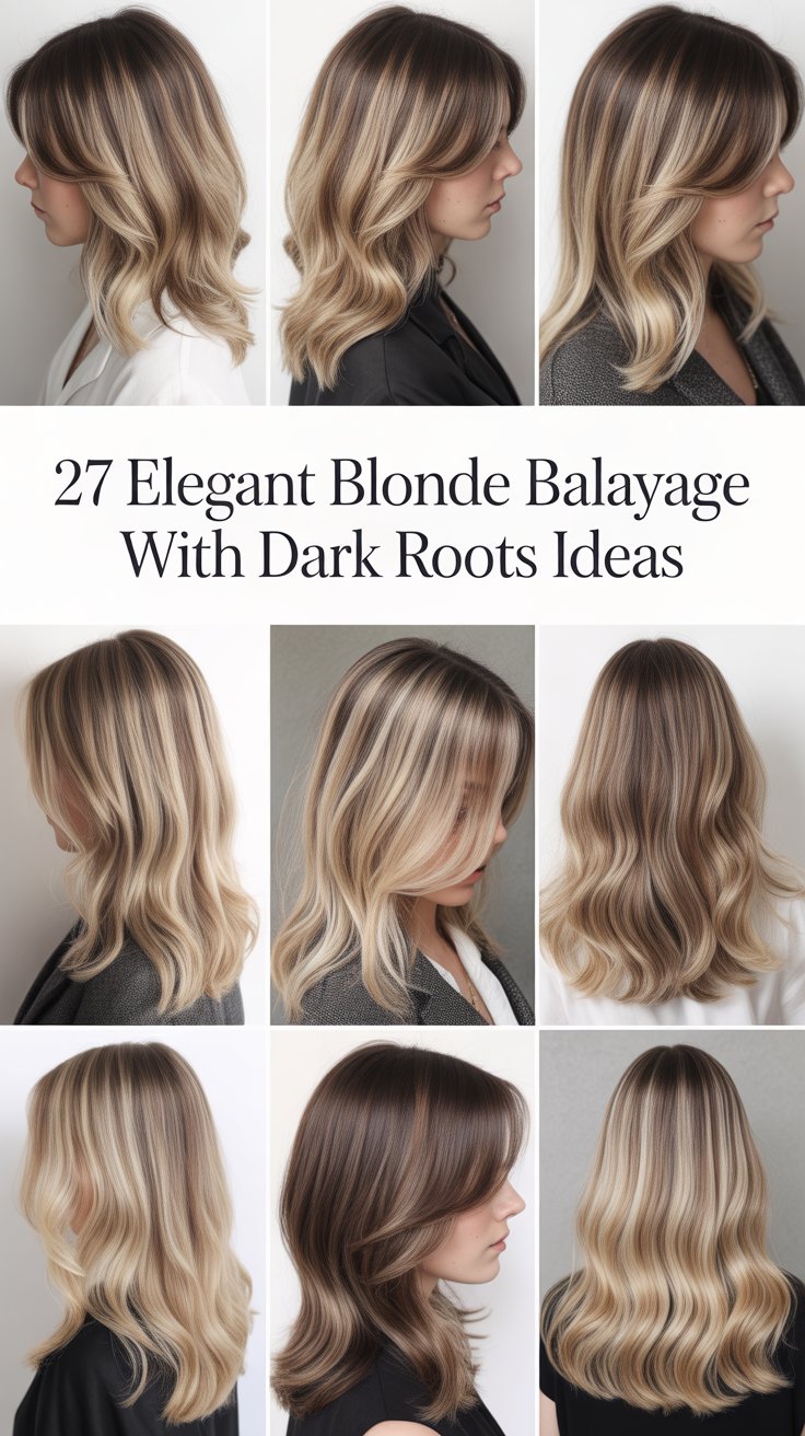 27 Elegant Blonde Balayage with Dark Roots Ideas