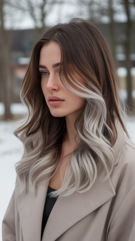 Frosted Brunette Tips