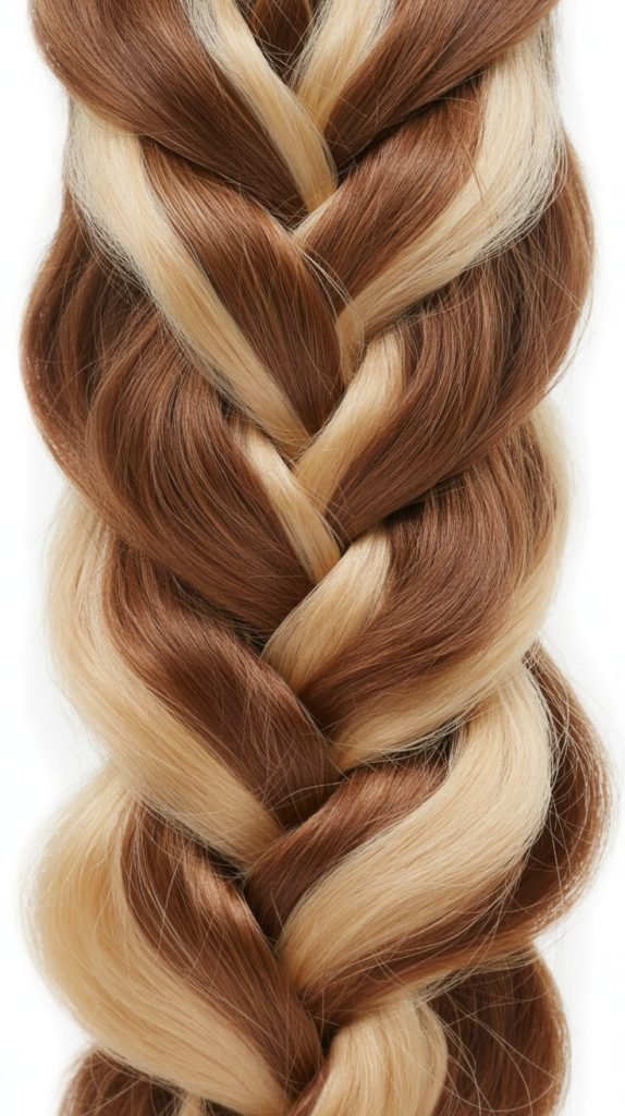 22. Vanilla Blonde with Herringbone Braids