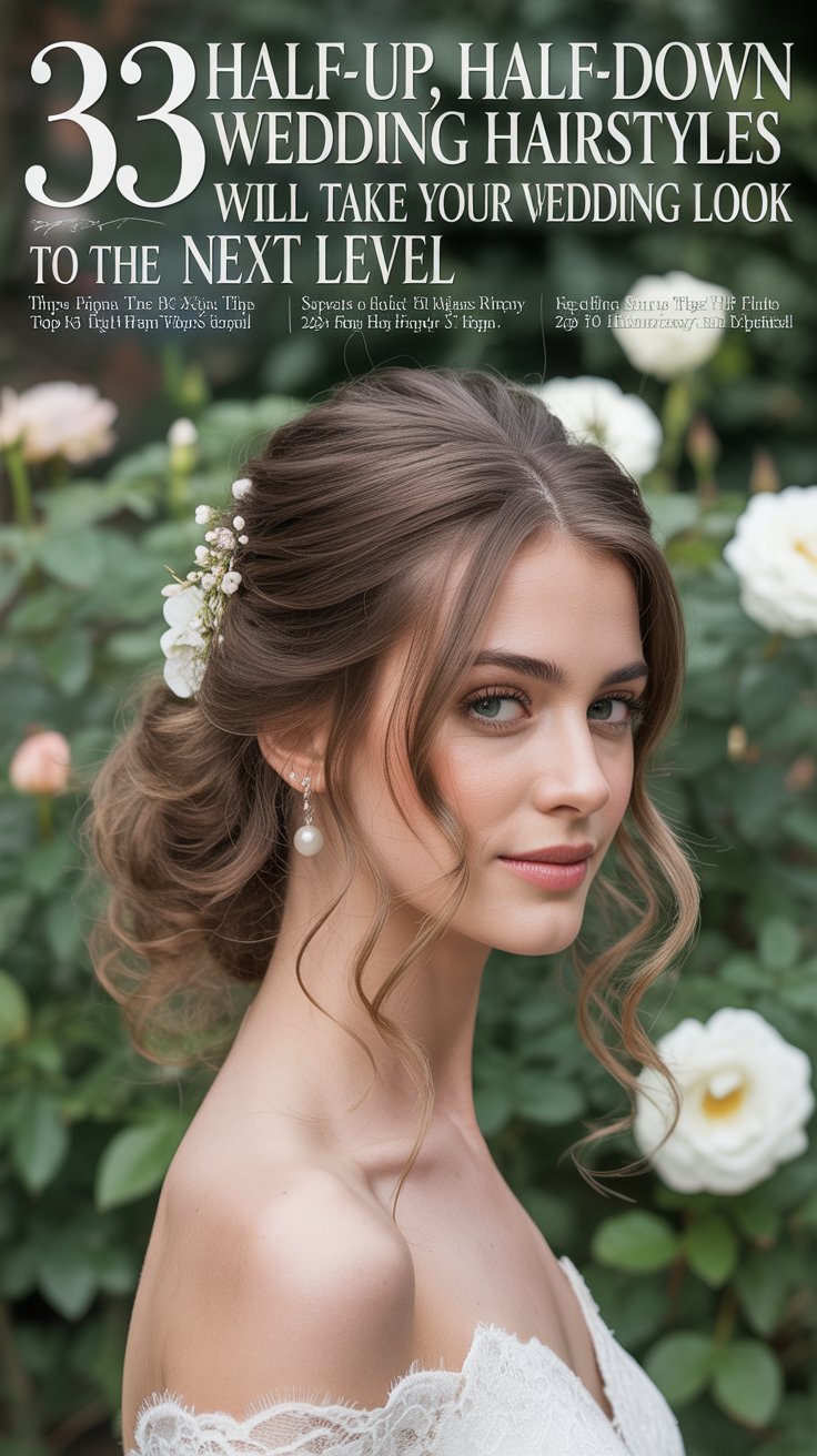 33 Half-Up, Half-Down Wedding Hairstyles That Will Take Your Wedding Look to the Next Level