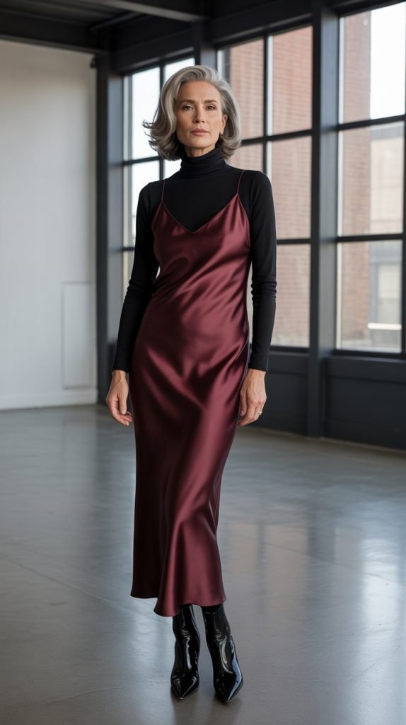 18. Turtleneck Under Slip Dress