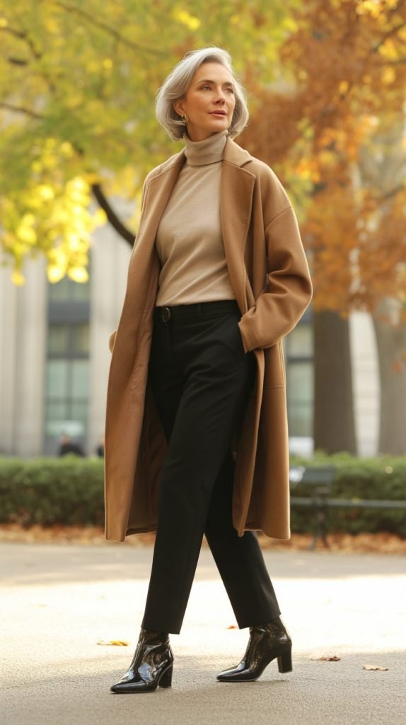31. Cardigan Coat with Slim Pants