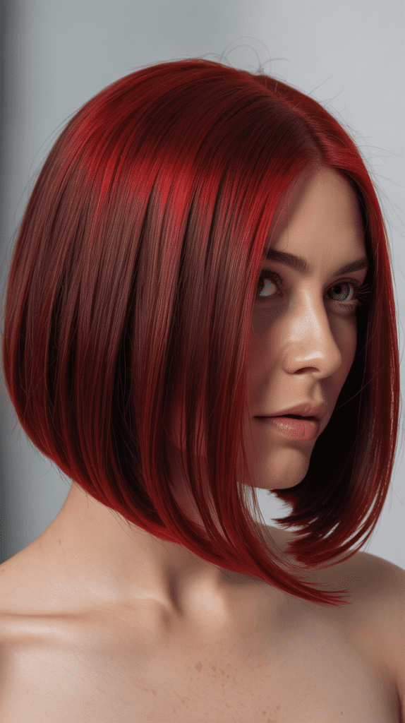 Red Long Bob