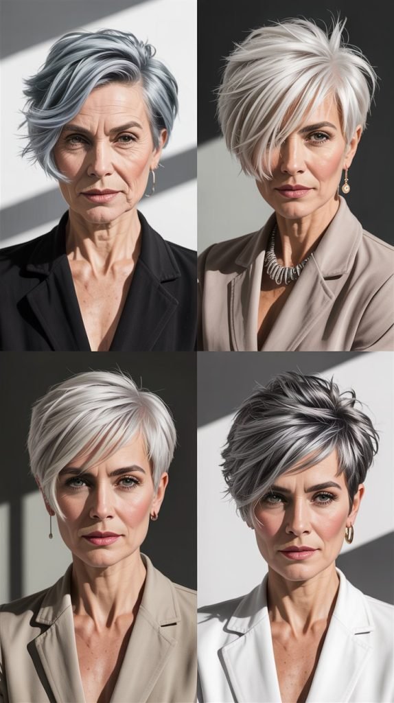 Asymmetrical Pixie with Dramatic Side Sweep