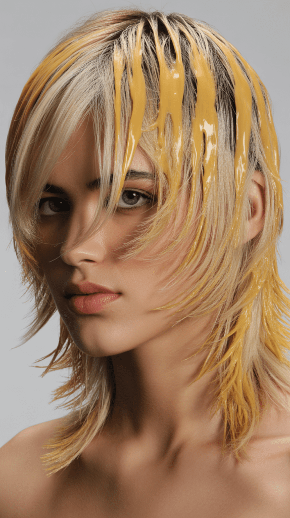 Glazed Blonde Highlights with Layered Wolf Cut