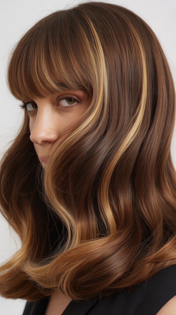 30 Chic Blonde Highlights on Brown Hair with Bangs